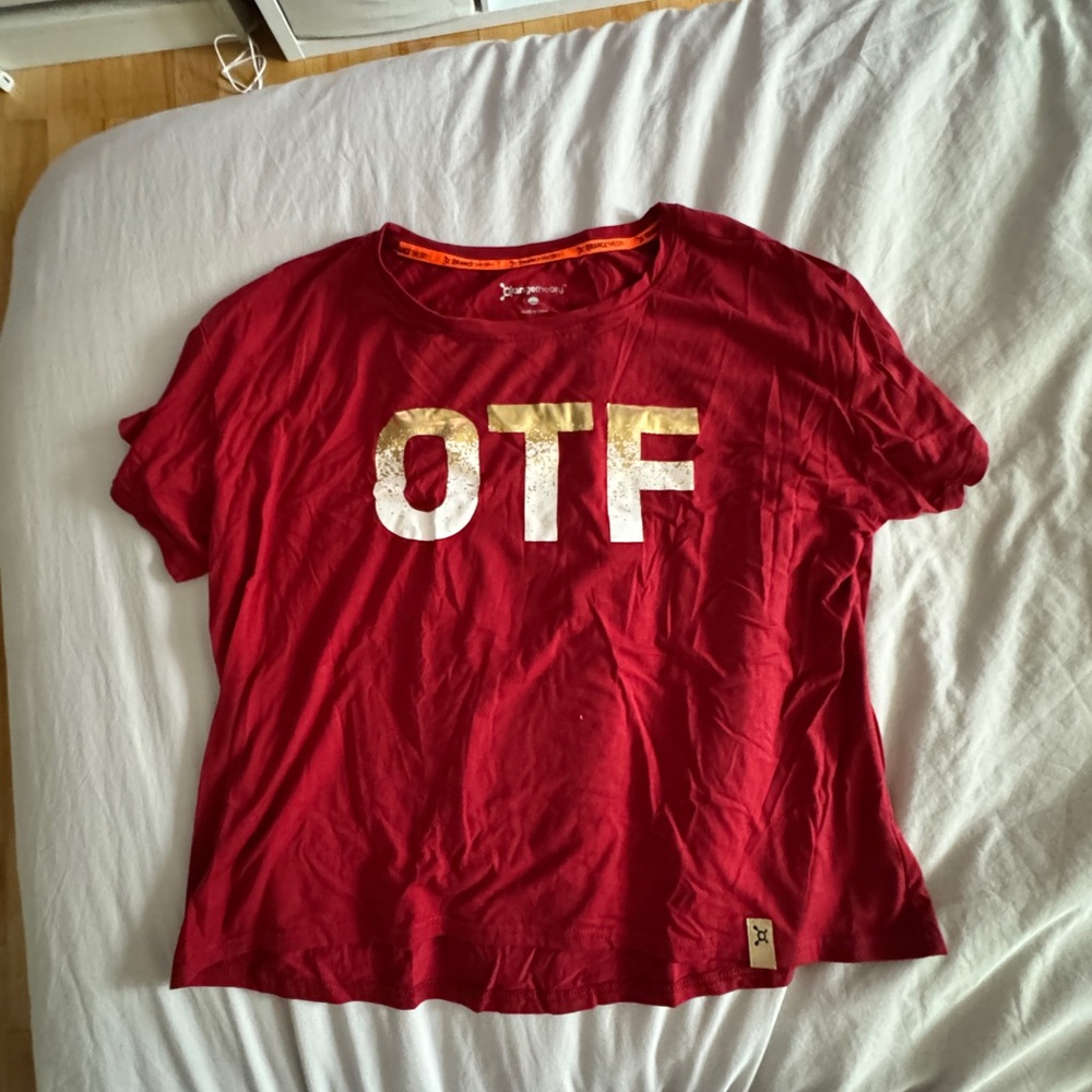 Orangetheory Red Tee with Gold Accents